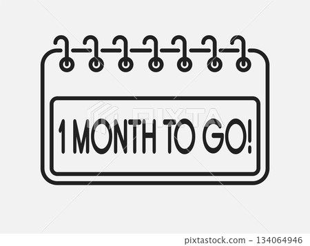 Countdown monthly calendar icon - 1 month to go 134064946