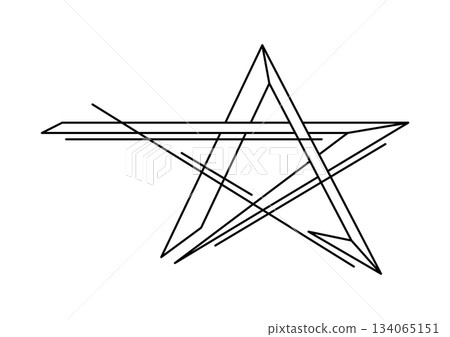 Illustration of abstract line star. Award for sports or corporate competitions. 134065151