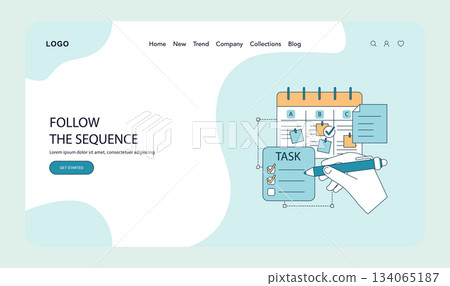 Vector illustration of a task planning process showing a hand marking task completion on a checklist next to a calendar. Designed for workflow and productivity concepts. Vector illustration of a task planning process showing a hand marking task completion on a checklist next to a calendar. Designed for workflow and productivity concepts. 134065187