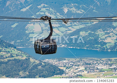 Scenic Cable Car Ride in Kaprun, austria alps A Breathtaking Mountain Adventure in Austrian Alps. 134065283