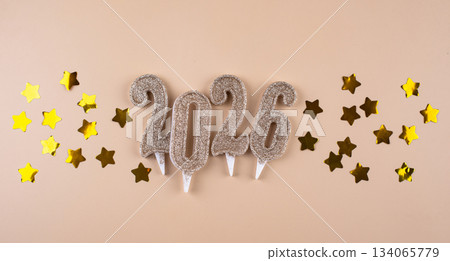 New year background with golden decoration 134065779