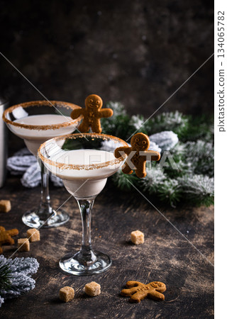 Christmas winter creamy cocktail eggnog 134065782