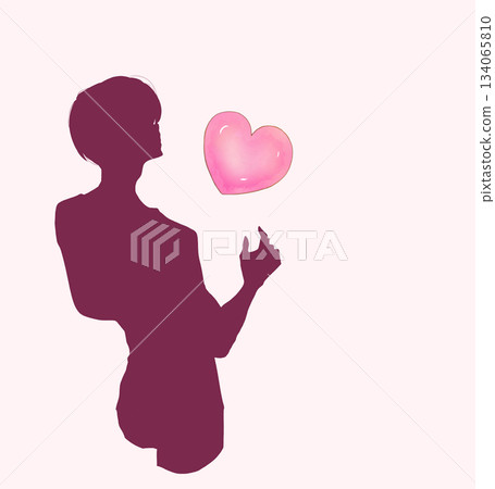 Male silhouette and heart 134065810