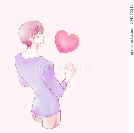 Male and heart 134065812