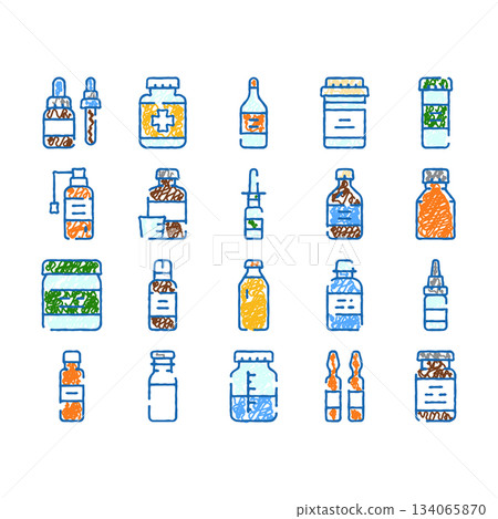 Medicine bottles and pharmacy containers collection 134065870
