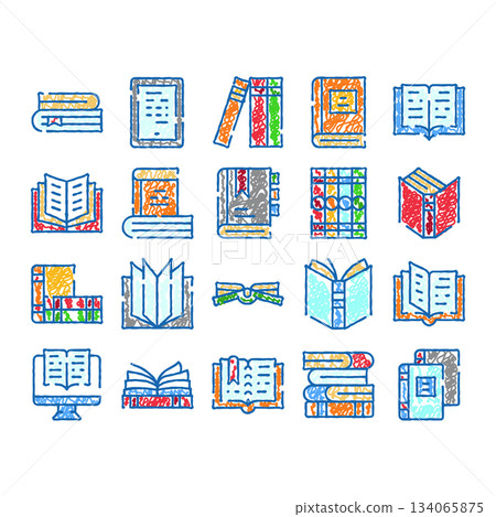 Books and e books reading learning icons collection Books and e books reading learning icons collection 134065875