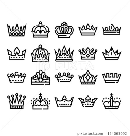 Crown symbol collection for monarchy and royalty concepts 134065992