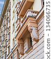 Facade of a historic building with bay windows and balconies Facade of a historic building with bay windows and balconies 134066735