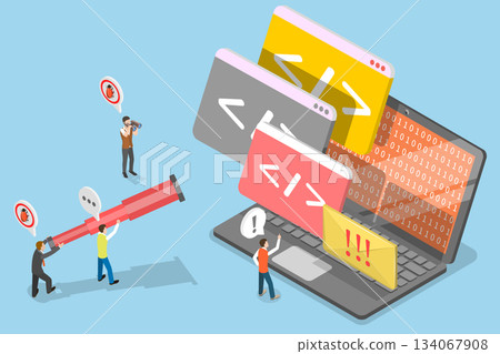3D Isometric Flat Vector Illustration of Bug Bounty Program, Cybersecurity 3D Isometric Flat Vector Illustration of Bug Bounty Program, Cybersecurity 134067908