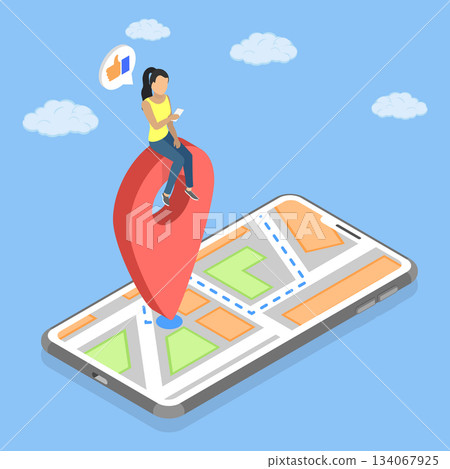 3D Isometric Flat Vector Illustration of Location Pointer, Current Location Depicted 3D Isometric Flat Vector Illustration of Location Pointer, Current Location Depicted 134067925