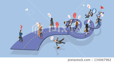 3D Isometric Flat Vector Illustration of Road To Success, Chasing Success, Navigating The Competitive Business Landscape For Career Growth 3D Isometric Flat Vector Illustration of Road To Success, Chasing Success, Navigating The Competitive Business Landscape For Career Growth 134067962