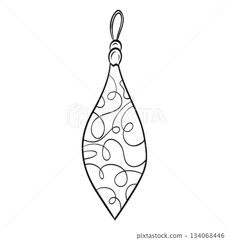Monochrome decoration balls with ornament for Christmas tree. Graphic line art hand drawn ink black and white vector illustration Monochrome decoration balls with ornament for Christmas tree. Graphic line art hand drawn ink black and white vector illustration 134068446