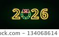 2026 Year Green Neon 2026 Year Green Neon 134068614