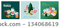 Christmas Isometric Greeting Cards 134068619