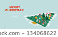 Christmas Tree Isometry Banner Christmas Tree Isometry Banner 134068622