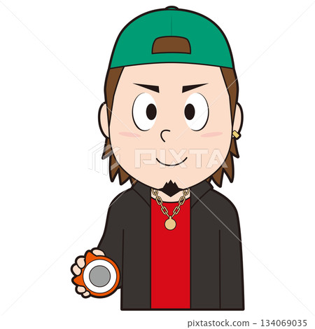 一個年輕人在玩彈珠機 134069035