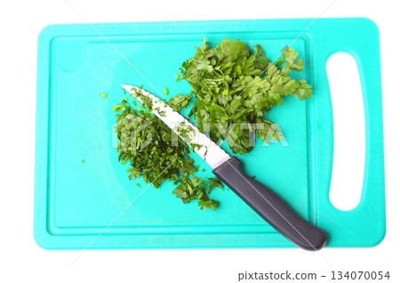 parsley isolated on board parsley isolated on board 134070054