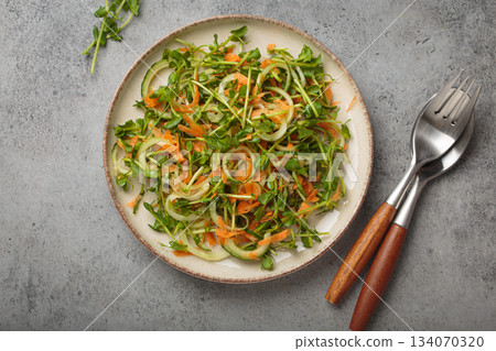 Healthy pea shoot micro greens salad fresh vegetables healthy diet vegan fibre vitamins Healthy pea shoot micro greens salad fresh vegetables healthy diet vegan fibre vitamins 134070320