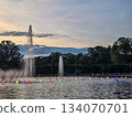 Golden Fountain Dancing Waters at Sunset 134070701
