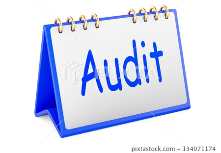Audit, reminder desk sign. 3D rendering 134071174