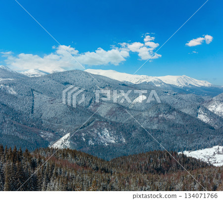 Winter snowy Carpathian mountains, Ukraine Winter snowy Carpathian mountains, Ukraine 134071766