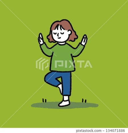 Woman doing yoga 134071886