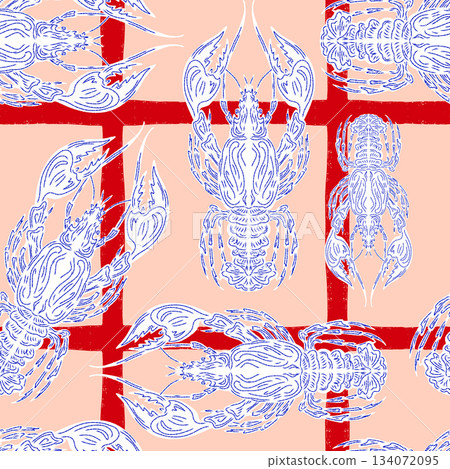 seamless pattern with stylized branches 134072095