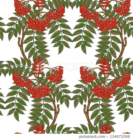 seamless pattern with tropical leaves 134072098