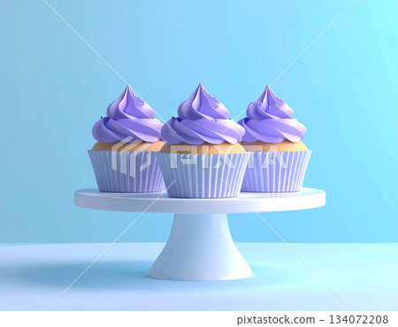 Luxury dessert. Various cupcakes in pastel colors on dessert stand with soft lighting. Luxury dessert. Various cupcakes in pastel colors on dessert stand with soft lighting. 134072208