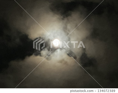 A fantastic night sky created by the moon and clouds A fantastic night sky created by the moon and clouds 134072389