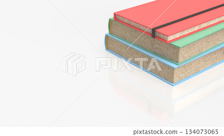Colorful Hardcover Book Stack on White Background 3d render. Colorful Hardcover Book Stack on White Background 3d render. 134073065