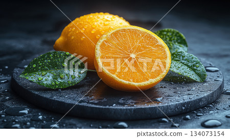 Lemon Slices Splashing in Water on Black Background. Juicy lemon slices captured mid-splash in clear water over black background, showcasing freshness, citrus energy, and dynamic movement. Lemon Slices Splashing in Water on Black Background. Juicy lemon slices captured mid-splash in clear water over black background, showcasing freshness, citrus energy, and dynamic movement. 134073154