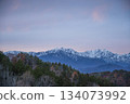Autumn leaves and a view of the Northern Alps 134073992
