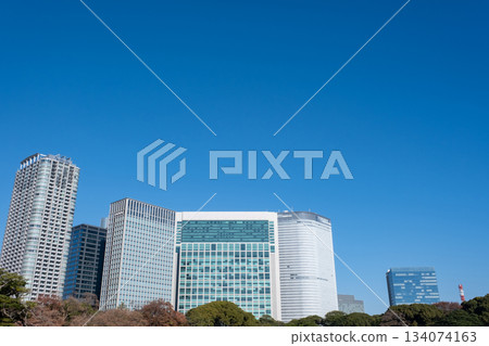 Scenery of high-rise buildings in Shiodome 134074163