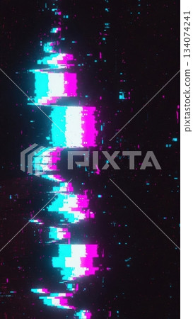 Glitch art style abstract background - neon colors and distorted color channels 134074241