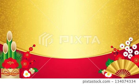 A photo of a New Year's lucky decoration combining Shimenawa and Daruma 134074334