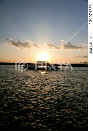 A ferry trip on the Setouchi coast, swinging through the sunset A ferry trip on the Setouchi coast, swinging through the sunset 134074728