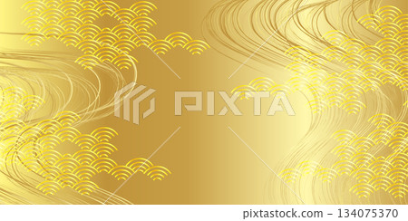 Japanese pattern wave pattern background Japanese pattern wave pattern background 134075370