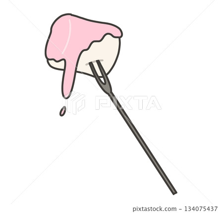 草莓巧克力火鍋棉花糖插圖 草莓巧克力火鍋棉花糖插圖 134075437