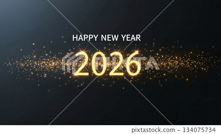絢麗的金色光效和「2026」字樣 134075734