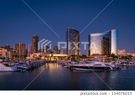 San Diego skyline at twilight 134076033