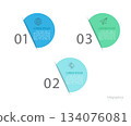 Infographic 3 options design elements for your business data. Vector Illustration. 134076081