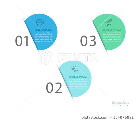 Infographic 3 options design elements for your business data. Vector Illustration. Infographic 3 options design elements for your business data. Vector Illustration. 134076081