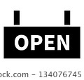 Simple OPEN sign icon black 134076745