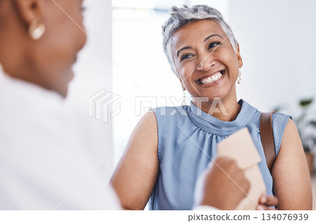 Happy, medical and a woman customer in a pharmacy for medicine, talking to a professional consultant. Smile, healthcare and a mature female patient chatting to a pharmacist in a clinic or dispensary Happy, medical and a woman customer in a pharmacy for medicine, talking to a professional consultant. Smile, healthcare and a mature female patient chatting to a pharmacist in a clinic or dispensary 134076939