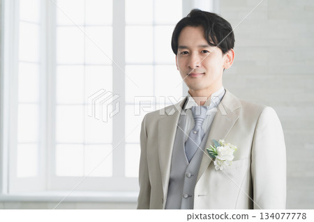 Groom wearing a tuxedo Wedding image Groom wearing a tuxedo Wedding image 134077778