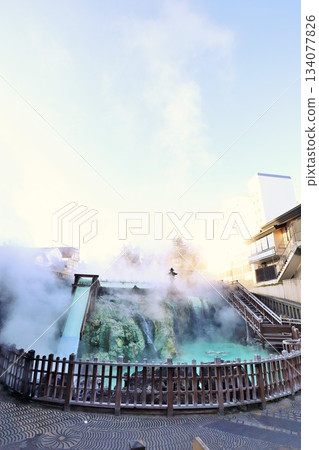 Yubatake in Kusatsu city, Gunma prefecture Yubatake in Kusatsu city, Gunma prefecture 134077826