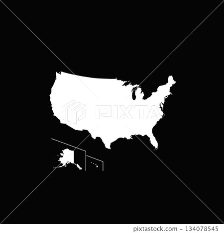 "United States of America" Icon series in the shape of the silhouette of a country of the world. "United States of America" Icon series in the shape of the silhouette of a country of the world. 134078545
