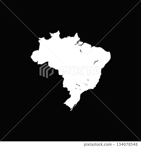 "Brazil" Icon series in the shape of the silhouette of a country in the world. "Brazil" Icon series in the shape of the silhouette of a country in the world. 134078548