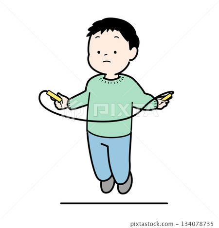 A child jumping rope A child jumping rope 134078735